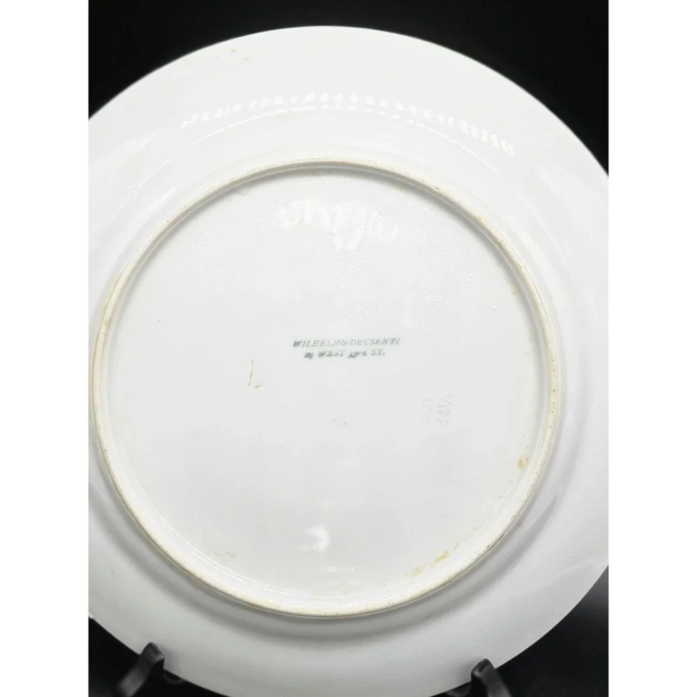 Set/2 Antique Wilhelm & Decsenyi German Porcelain Dinner Plate 9.5